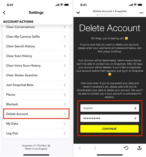Launch your Snapchat app on your Android device. Tap the account avatar icon in the upper left corner of the screen. Select the gear/settings icon on the upper right of the screen. Scroll down to the “ Support ” section and tap “ I Need Help .”. Tap “ My Account & Security .”. Select “ Delete My Account .”.